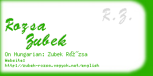 rozsa zubek business card